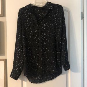 Black polka dot button down (great for work)